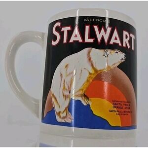 Vtg‎ Orange Crate Labels Coffee Mug MANN Brand California Stalwart Oranges